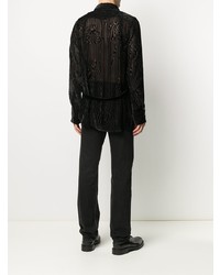 schwarzes vertikal gestreiftes Langarmhemd von Ann Demeulemeester