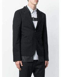 schwarzes vertikal gestreiftes Sakko von Comme Des Garcons Homme Plus