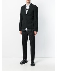 schwarzes vertikal gestreiftes Sakko von Comme Des Garcons Homme Plus