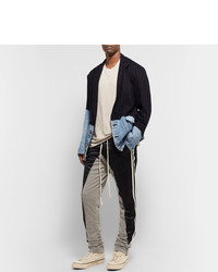 schwarzes vertikal gestreiftes Sakko von Greg Lauren