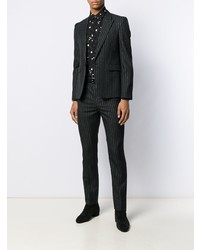 schwarzes vertikal gestreiftes Sakko von Saint Laurent