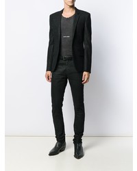 schwarzes vertikal gestreiftes Sakko von Saint Laurent