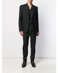 schwarzes vertikal gestreiftes Sakko von Saint Laurent