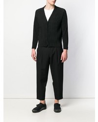 schwarzes vertikal gestreiftes Sakko von Pleats Please By Issey Miyake