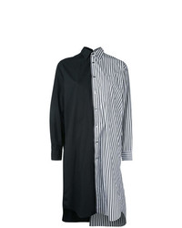 schwarzes vertikal gestreiftes Shirtkleid von Comme Des Garçons Vintage