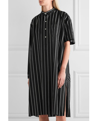 schwarzes vertikal gestreiftes Shirtkleid von Balenciaga