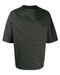 schwarzes vertikal gestreiftes T-Shirt mit einem Rundhalsausschnitt von Alchemy
