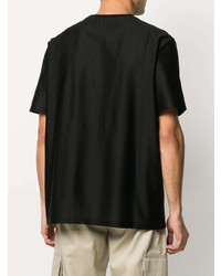 schwarzes vertikal gestreiftes T-Shirt mit einem Rundhalsausschnitt von Paul Smith