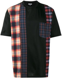 schwarzes vertikal gestreiftes T-shirt von Lanvin