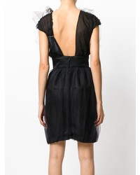 schwarzes verziertes ausgestelltes Kleid von Valentino Vintage