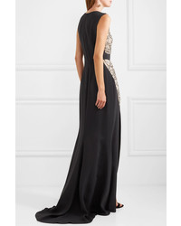 schwarzes verziertes Ballkleid von Reem Acra