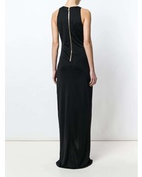 schwarzes verziertes Ballkleid von Balmain