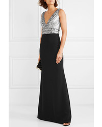 schwarzes verziertes Ballkleid von Jenny Packham