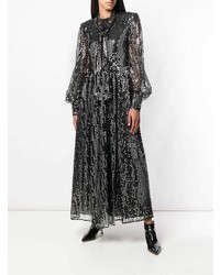 schwarzes verziertes Ballkleid von MSGM