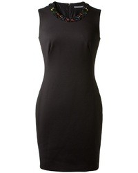 schwarzes verziertes figurbetontes Kleid von Alexander McQueen