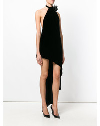 schwarzes verziertes gerade geschnittenes Kleid von Saint Laurent