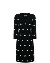 schwarzes verziertes gerade geschnittenes Kleid von Boutique Moschino