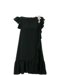 schwarzes verziertes gerade geschnittenes Kleid von Christopher Kane