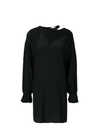 schwarzes verziertes gerade geschnittenes Kleid von Giacobino