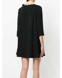 schwarzes verziertes gerade geschnittenes Kleid von Twin-Set