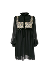 schwarzes verziertes gerade geschnittenes Kleid von Philosophy di Lorenzo Serafini