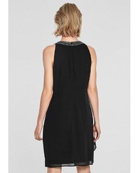 schwarzes verziertes gerade geschnittenes Kleid von s.Oliver BLACK LABEL