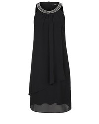 schwarzes verziertes gerade geschnittenes Kleid von s.Oliver BLACK LABEL