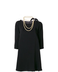 schwarzes verziertes gerade geschnittenes Kleid von Twin-Set