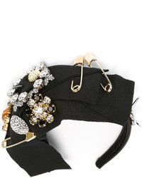 schwarzes verziertes Haarband von Dolce & Gabbana