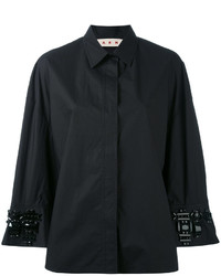 schwarzes verziertes Hemd von Marni
