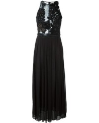 schwarzes verziertes Kleid von Amen