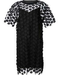 schwarzes verziertes Kleid von Carven