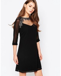 schwarzes verziertes Kleid von Little Mistress