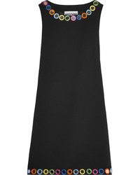 schwarzes verziertes Kleid von Moschino