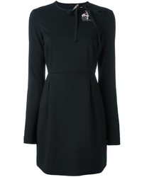 schwarzes verziertes Kleid von No.21