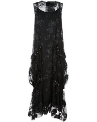 schwarzes verziertes Kleid von Simone Rocha