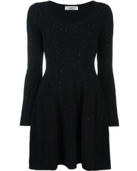 schwarzes verziertes Kleid von Valentino