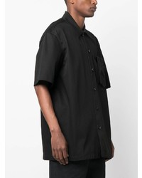 schwarzes verziertes Kurzarmhemd von Jil Sander