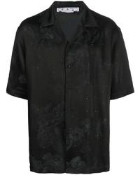 schwarzes verziertes Kurzarmhemd von Off-White