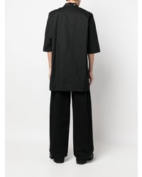 schwarzes verziertes Kurzarmhemd von Rick Owens