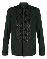 schwarzes verziertes Langarmhemd von Balmain