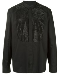 schwarzes verziertes Langarmhemd von Balmain