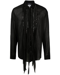 schwarzes verziertes Langarmhemd von DSQUARED2