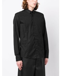 schwarzes verziertes Langarmhemd von Les Hommes
