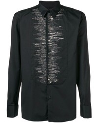 schwarzes verziertes Langarmhemd von Givenchy
