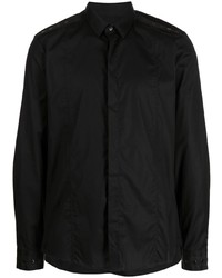 schwarzes verziertes Langarmhemd von Les Hommes