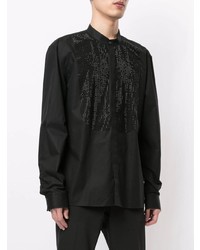 schwarzes verziertes Langarmhemd von Balmain