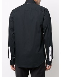 schwarzes verziertes Langarmhemd von Philipp Plein