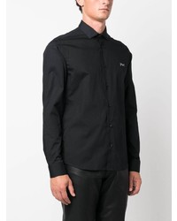 schwarzes verziertes Langarmhemd von Philipp Plein