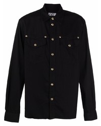 schwarzes verziertes Langarmhemd von VERSACE JEANS COUTURE